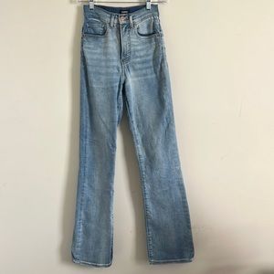 Express boot high rise jeans size 00 regular light wash
